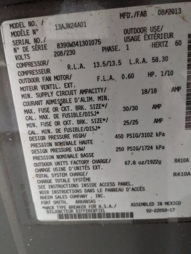AC Compressor Label south